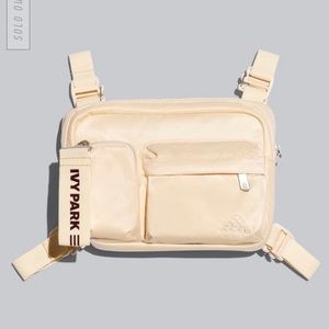 adidas x IVY PARK chest harness in ecru x maroon